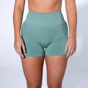 Shorts de sport personnalisés à imprimé simple pour femmes, taille haute, taille élastique, en tissu Poleystar et service OEM - Product Image 3