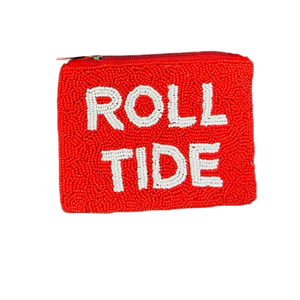 Fabriqué à la main Roll Tide Gameday porte-monnaie perlé Unique College Team Spirit pochette à monnaie Crimson Tide Fan accessoire sac fourre-tout - Product Image 1