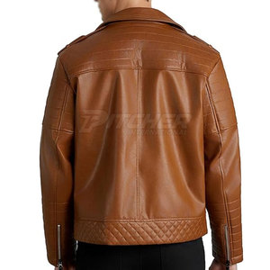 Best Quality Casual Winter Leather Jackets Zipper Closure <b>Cow</b> Skin Leather Custom Logo Printed Durable Material Customizable - Product Image 3