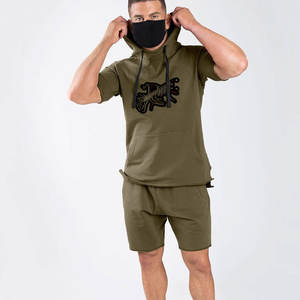 Ensemble sweat à capuche et short en polaire respirant pour homme, taille plus, pour l'entraînement et la course à pied - Product Image 2