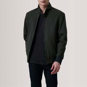 Morrison Reversible XS Bomber <b>Jacket</b> Water-Proof Olive Canvas Standing Collar Street Style Zippered Closure Casual for Autumn - Product Image 1