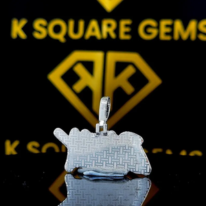 Colgante Hip Hop con Letra Personalizada, Colgante con Número Hip Hop para Hombre, Colgante de Moissanita, Joyería Hip Hop Ice Out - Product Image 3