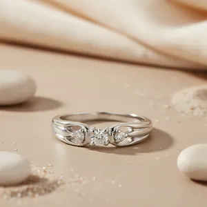 Anillo de Plata con Tres Diamantes para Mujer, Elegante Producto de Regalo - Product Image 2