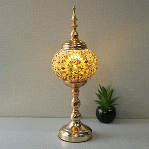 DIY Handmade Multicolor Glass Table Lamp with Marrakech Design Turkish Style Dome Shade Simple Electric Body and Power Supply - Product Image 2