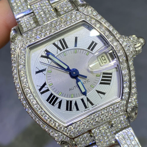 Reloj de Lujo con Diamantes de Moissanita de Alta Calidad, Correa de Acero Inoxidable Cuadrada, Precio de Fábrica, Reloj con Diamantes de Moissanita DEF - Product Image 2