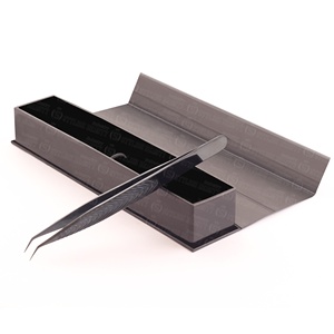 High Precision 1 Piece <b>Box</b> Packing Stainless Steel Eyelash Extension Tweezers Light Weight for <b>Makeup</b> Tool - Product Image 1