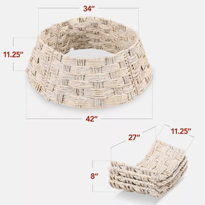 Elegante Collar para Árbol de Navidad de Jacinto de Agua Blanco Lavado, Falda de Mimbre Tejida a Mano, Fabricación OEM ODM, Venta al por Mayor, Hecho en Vietnam - Product Image 2