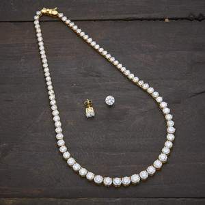 Collier en argent 92,5 plaqué or 14K et 18K avec diamant et perle, design tendance en forme de boule, pour cadeau de mariage, style religieux - Product Image 3