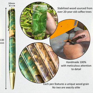 Bolígrafo de colección citrino de 0,7mm hecho a mano de lujo, diseño giratorio de madera, madera estabilizada de Vietnam para promoción comercial - Product Image 3
