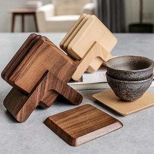 Durable Natural Wood Coaster Set For Dining Room <b>Table</b> <b>Protection</b> And Elegant Housewarming Gift Choice - Product Image 2
