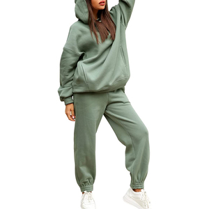 Ensemble de survêtement en molleton pour femme, pull d'hiver, jogging, sweat-shirt chaud, tenue de sport, tenue de sport pour la salle de sport, tenue de détente, deux pièces - Product Image 6