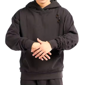 Top Trendy Hombres Tamaño personalizado Sudaderas con capucha desgastadas 100% Algodón Estilo casual Sudaderas con capucha desgastadas - Product Image 3