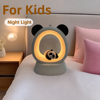 Nouvelle lampe de nuit LED Panda rechargeable, commande par bouton, design moderne minimaliste, intensité réglable, 3 modes de couleur, lampe de bureau Panda mignonne