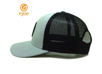 Topi Trucker kualitas tinggi Logo Velcro dapat diganti topi olahraga abu-abu muda untuk pria dan wanita