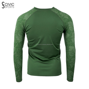 Camisetas de gimnasio Surf Manga larga Logotipo personalizado UV BJJ Spandex Rashguard MMA Sublimated Mens Rash Guard - Product Image 3