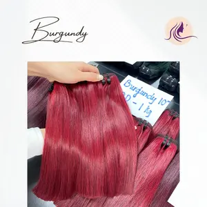Smooth High Quality Factory Silky Wine Red Bone Straight Hair Virgin Human Hair, Bone Straight Human Hair Extensions, Human Hai