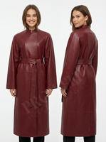 Gaya Busana Grosir Mantel Panjang Berbulu Rubah yang Dapat Dibalik, Berisi Bulu, dengan Sabuk di Pinggang, Kerah Tinggi, Slim Fit, Elegan untuk Musim Dingin, Bahan Sutra.