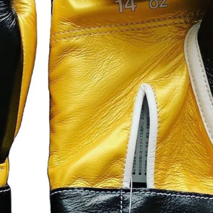 Gants de boxe professionnels en cuir noir et or, avec fermeture velcro au poignet, pour l'entraînement et le sparring, pour hommes et femmes - Product Image 6