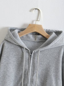 Blank/Plain Unisex <b>Hoodies</b> <b>zip</b> <b>up</b> <b>Hoodies</b> for Ladies With Customization - Product Image 5