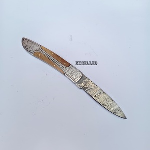 Couteau pliant en acier damas Offre Spéciale extérieur Camping chasse tactique survie manche en bois d'olivier couteau de poche pliant - Product Image 4