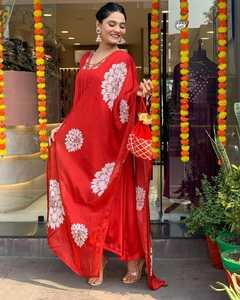 Summer Special New Designer Red Traditional Wear Dress Suit Fancy Style Long Party Wear Work avec broderie Salwar Kameez - Product Image 3