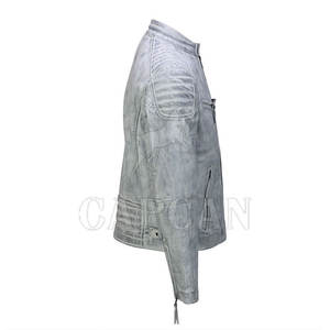 Chaqueta impermeable de cuero de manga larga con estilo para hombre al mejor precio con cuello levantado chaqueta de invierno informal de tamaño personalizado - Product Image 3