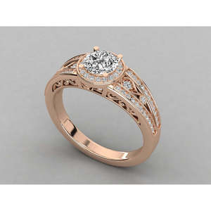 Bague solitaire en or 9 carats avec diamant pour femmes, élégante bague de fiançailles avec diamant - Product Image 3