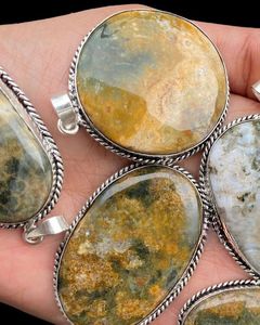 Colgante de piedras preciosas de jaspe de océano natural vintage, colgante bohemio vintage de piedras preciosas unisex, regalo para ella - Product Image 3
