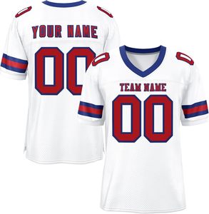 Camisetas de fútbol americano con nombre de equipo personalizado, números de logotipo, tela de malla de poliéster OEM, ropa deportiva de sublimación de secado rápido - Product Image 2