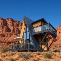 Maison modulaire en bois triangulaire de luxe avec 2 salles de bain, prise britannique, 800 pieds carrés, kit de petite maison préfabriquée à 3 chambres