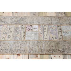 พรมวิ่งสไตล์ตุรกี ขนาด 2.3x5.9 ฟุต (70x180 ซม.) ลายปะติดสีเบจลายดอกไม้สไตล์วินเทจ - Product Image 3