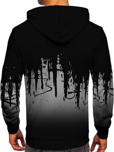 Sweats à capuche en polaire pour hommes Pull à capuche à manches longues Tops Blouse Hoodies Pullover de couleur dégradée pour hommes - Product Image 2