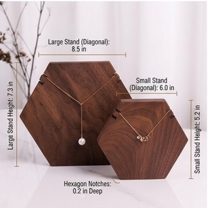 Support de présentation de colliers en bois, 14,5x7,0 pouces, organisateur de bijoux rectangulaire minimaliste pour la décoration de la chambre à coucher et de la maison - Product Image 6
