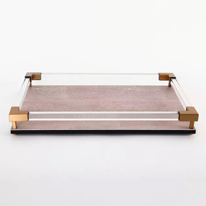 ถาดเสิร์ฟอาหาร,ถาดเสิร์ฟอาหารทำจากไม้และเรซินอเนกประสงค์พร้อมด้ามจับโลหะ - Product Image 3