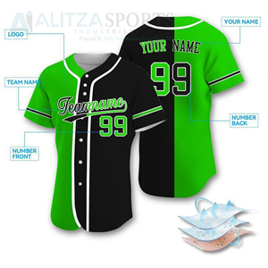Maillots de baseball tendance et personnalisés - Vêtements de sport en tissu 100% polyester, personnalisables, fabriqués au Pakistan - Product Image 6