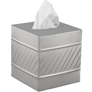 Bathroom Shiny Silver Finishing Metal Square Napkin Box for Restaurant Industry, Designer Metal Tissue Holder Supplier for Hotel - Product Image 4
