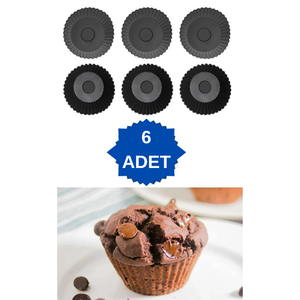 <b>Silicone</b> Mini Brownie Mold Muffin Cupcake <b>Baking</b> Pan 6 Pcs - Product Image 1