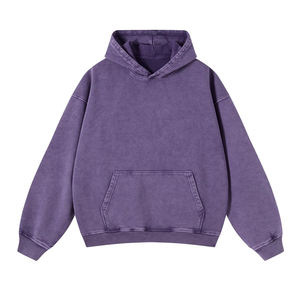 Sweat à capuche surdimensionné personnalisé, imprimé à l'écran, brodé, vieilli, délavé à l'acide, décoloré par le soleil, double fermeture éclair, strass - Product Image 6