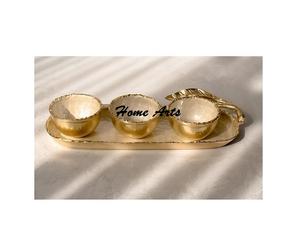 Serveur de fruits secs de conception fantastique Serveur de desserts en aluminium et en bois avec plateau Serveur de desserts de la meilleure qualité - Product Image 4