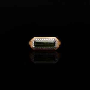 Bague délicate en tourmaline taille baguette, argent sterling 925, qualité supérieure, style minimaliste, pierre élégante, douce, élégante, look quotidien - Product Image 3