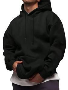 Winter Solid Hoodies <b>Man</b> Crewneck Trendy Sweatshirt Soft Regular Fit 100% Cotton Fleece Top Unisex Streetwear - Product Image 4