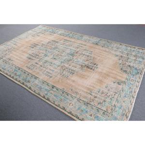 Alfombra Turca Vintage, Alfombra de 5.9x9 pies, Alfombra Azul de Lana Marroquí - Product Image 2