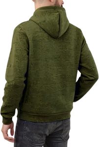 Sweat à capuche pull personnalisé pour hommes 380 GSM polaire coton brossé intérieur surdimensionné sweat uni manches longues tissu lourd - Product Image 4