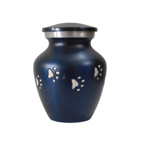 Urnas de recuerdo funerario de latón de la más alta calidad con urnas de cremación de recuerdo de metal con acabado de peltre gris cristal plano - Product Image 6