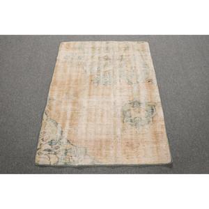 Tapis turc, petit tapis de 2,9 x 3,6 pieds, tapis oriental en laine vintage marron - Product Image 1