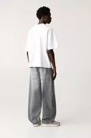 Jean baggy vintage personnalisé pour homme, style streetwear hiver, coupe oversize 510g, noir, hip-hop, déchiré, jambe large, en denim écologique, ODM