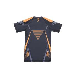 Camiseta de Compresión Deportiva Green Hill 2023 Sublimada, Manga Corta, Color Gris, Protección UV, Nailon, para MMA - Product Image 4