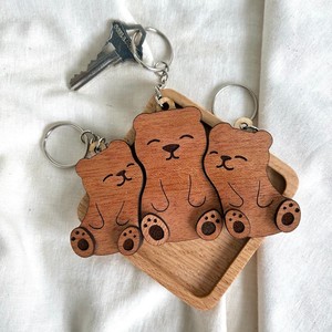 NOUVEAU PRODUIT! Porte-clés en bois gravé au laser en forme d'ours, porte-clés en bois de bambou avec logo et texte personnalisés, support personnalisé - Product Image 6