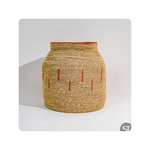 Panier rond tressé en jonc de mer naturel moderne pour le stockage à la maison des épices - Product Image 2