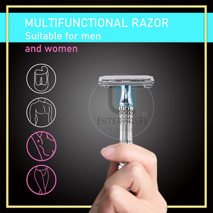 Rasoirs de sécurité professionnels de haute qualité en acier inoxydable pour hommes et femmes - Lame unique réutilisable et durable - Product Image 5